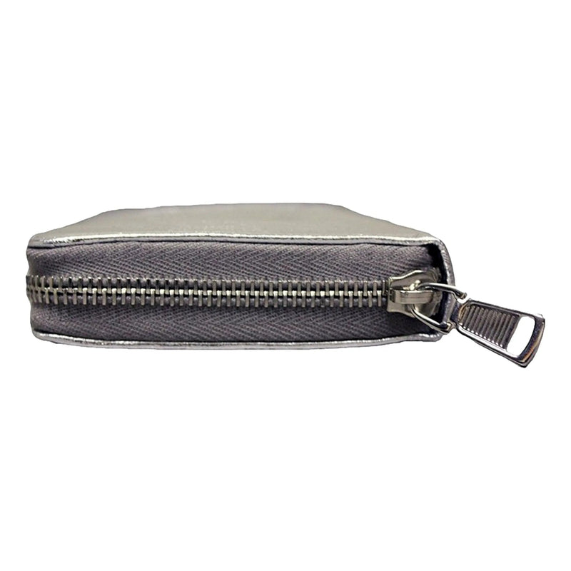 Yves Saint Laurent Wallet YSL Belle du Jour Silver Leather Zip Wallet - Wallets - Clayton's Online Store